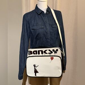 Banksy Vinyl Crossbody Bag Unique Piece